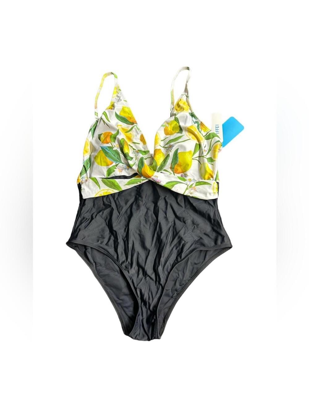 IFFEI black one piece swimsuit w lemons size XL NWT